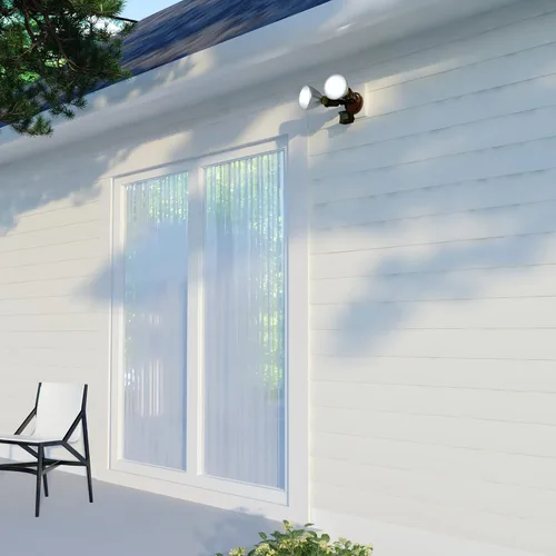 Vista 9 de VAXCEL Luz de inundación de seguridad para exteriores del atardecer al amanecer con sensor de movimiento de bronce, 2 cabezales de luz ajustables, 4