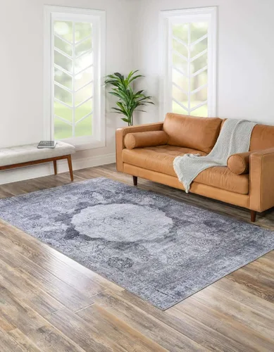 Vista 4 de Unique Loom Yara Collection - Alfombra Nayer (2' x 3' 1" Rectángulo, Gris Marfil)