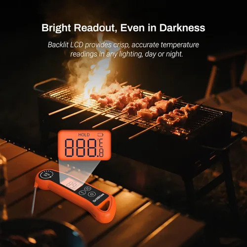 Vista 5 de Termómetro de carne de lectura instantánea, termómetro digital de carne con lectura rápida de 0.5 segundos, termómetro de cocina impermeable IPX5