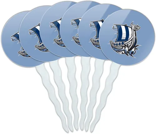 Vista 334 de Abilene Christian - Juego de 6 palillos para cupcakes con logotipo secundario