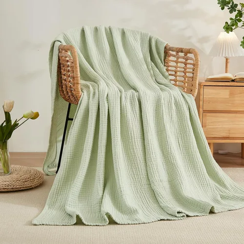 Vista 83 de EMME - Mantas de muselina 100 % algodón, para bebé, de 47 pulgadas x 47 pulgadas, de 6 capas, suave y ligera, de gasa transpirable, para todas