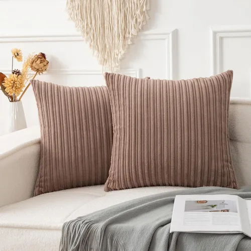 Vista 37 de UGASA - Juego de 2 fundas de almohada de terciopelo a rayas, funda decorativa para cojín con cremallera oculta para el hogar, sofá, dormitorio
