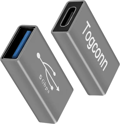 Vista 10 de Paquete de 2 acopladores USB, carcasa de aluminio USB 3.0 tipo A hembra a hembra, compatible con transferencia de datos de 5 Gbps y carga rápida