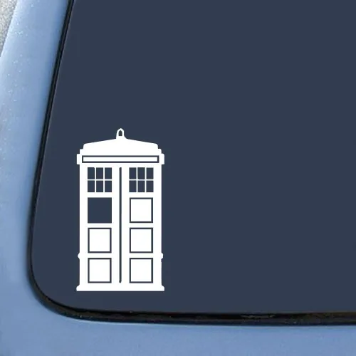 Calcomanía adhesiva para auto, notebook, DW Tardis Whovian de 5 pulgadas (blanca)