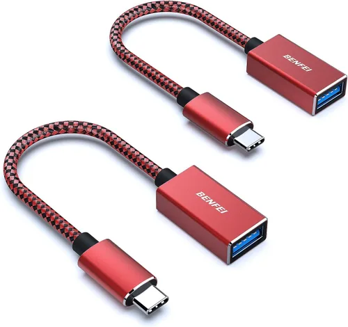 Vista 8 de BENFEI Adaptador USB C a USB 3.0, paquete de 2 adaptadores USB C a A macho a hembra compatibles con MacBook 2022 2021 2020, Samsung Galaxy Note 20