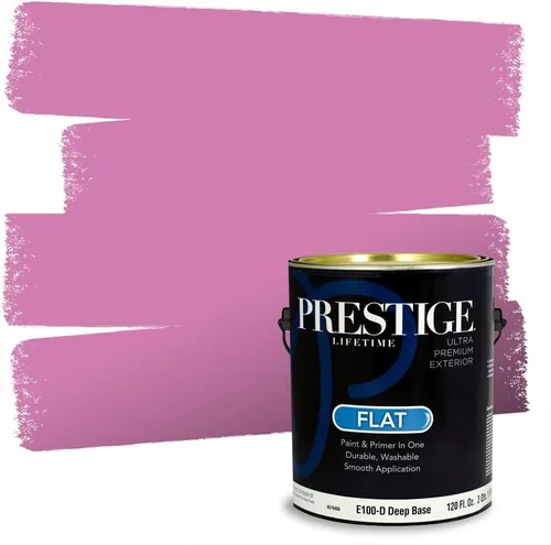 Vista 118 de Prestige Paints E100-T-SW6591 Pintura exterior e imprimación en uno, 1 galón, plano, combinación comparable de Sherwin Williams Amaryllis, 1 galón