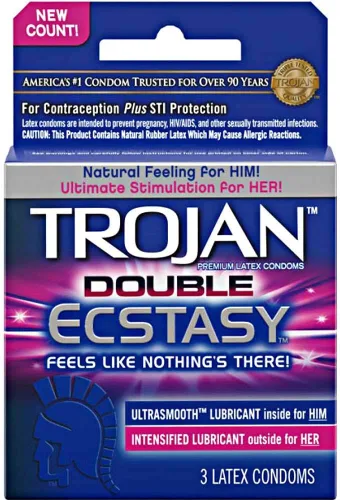Trojan Condones masculinos de doble éxtasis, 3 unidades (paquete de 6)