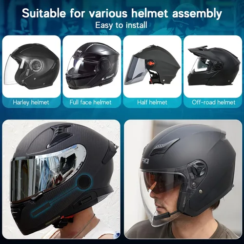 Vista 6 de MAXTO Casco de motocicleta Auriculares Bluetooth Manos Libres al aire libre Bluetooth 5.3 EDR Auriculares inalámbricos para motocicleta Anwser