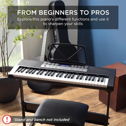 Vista 6 de Best Choice Products Teclado electrónico de 54 teclas Piano Teclado eléctrico portátil para principiantes Juego completo con pantalla LCD, adaptador
