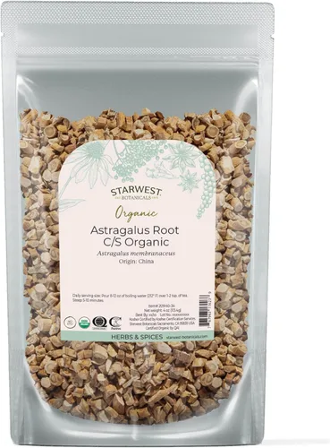 Vista 7 de Starwest Botanicals Raíz de astrágalo orgánico, hierba seca para té, cortada y tamizada, certificada Kosher, sin OMG, bolsa a granel de 1 libra
