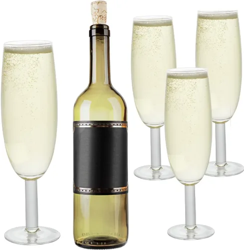 Vista 6 de SCS Direct Copas de champán de gran tamaño XL (paquete de 4) 25 onzas Cada uno tiene capacidad para una botella completa de champán o vino