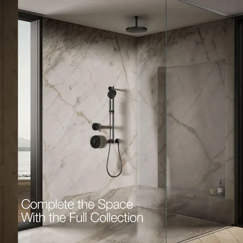 Vista 7 de Kohler 76465-G-BL Awaken® 10" cabezal de lluvia de una sola función, 1.75 gpm, negro mate