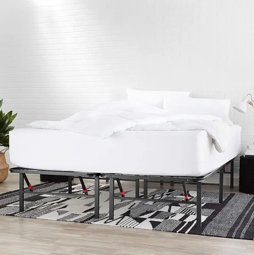 Vista 2 de Marco de cama plegable de metal de 14 pulgadas con montaje sin herramientas, no necesita un somier - completo - Básicos de Yaxa