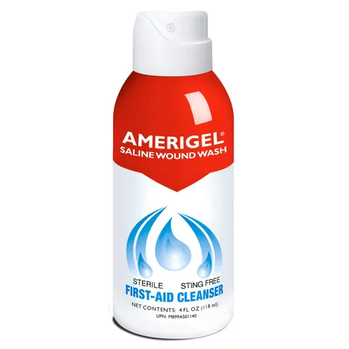 Vista 3 de AMERIGEL Total First Aid Bundle – Medio – Apósito de hidrogel para heridas (1 onza) – Solución de limpieza de primeros auxilios para lavado