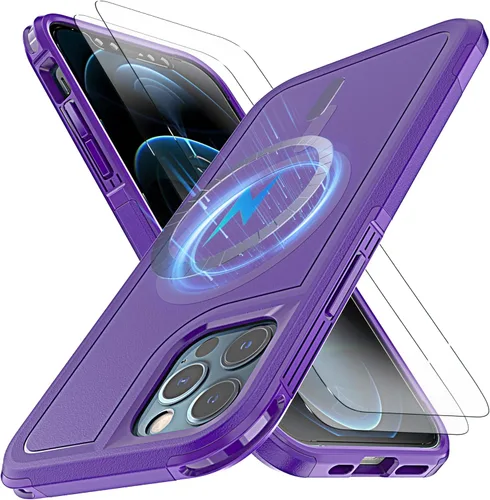 Vista 16 de YmhxcY Funda para iPhone 12 y iPhone 12 Pro, a prueba de golpes, a prueba de caídas, a prueba de polvo, a prueba de caídas, 3 capas, duradera, funda