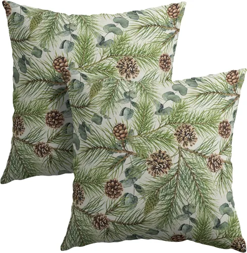 Vista 50 de Fundas de almohada de brújula de ancla, fundas de almohada náuticas para exteriores, fundas de cojín decorativas de rayas azules y blancas, fundas