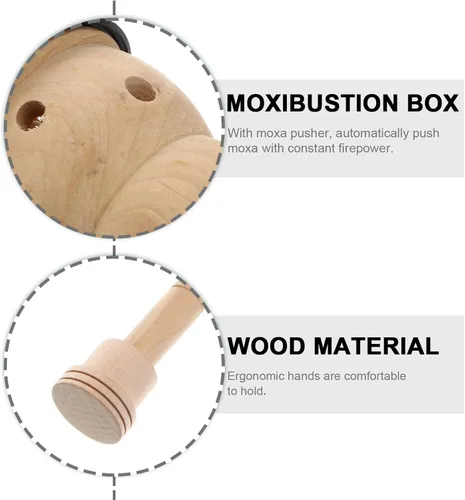 Vista 2 de Herramientas de madera Fire Cupping Set Quemador Titular Mini Madera Moxa Caja Curación Portátil Caja Artemisia