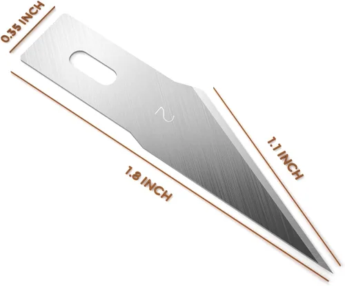 Vista 5 de Nicpro Juego de 120 cuchillas de hobby SK-5, repuesto de utilidad #2, herramienta de corte de repuesto con estuche de almacenamiento