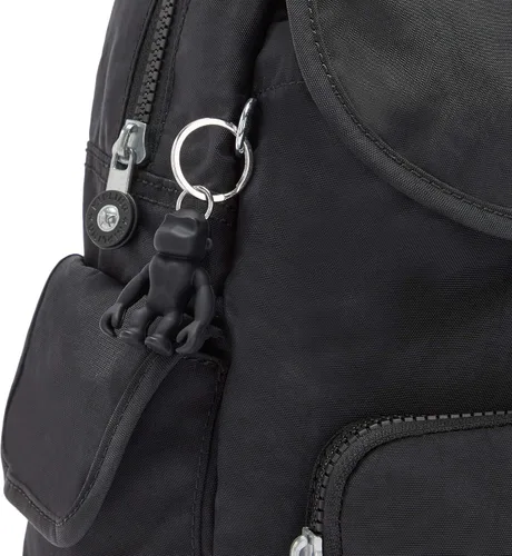 Vista 8 de Mochila pequeña Kipling City Pack para mujer, mochila ligera y versátil para el día, Negro (Black Noir), Pequeño