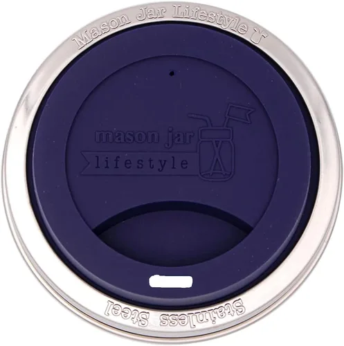 Vista 35 de Tapa de silicona para beber con banda de acero inoxidable para tarros Mason (Americana multicolor, boca regular)