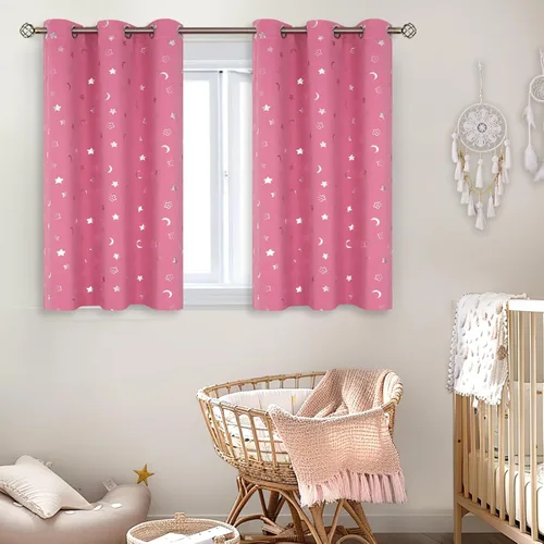 Vista 108 de BGment Cortinas cortas para ventanas, cortinas opacas pequeñas de 45 pulgadas para dormitorio, cortinas de oscurecimiento de habitación