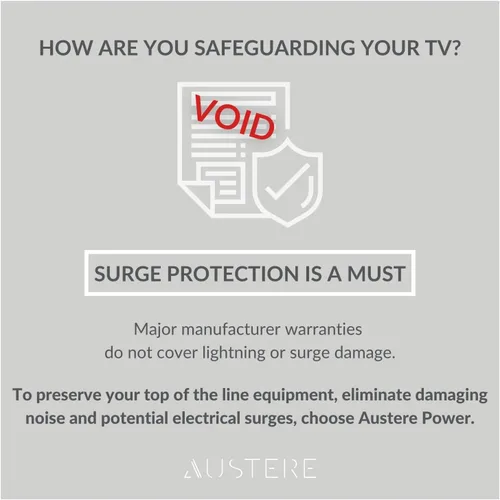 Vista 2 de Austere Serie III, protector contra sobretensiones de 4 tomas de corriente de pared, 2500 julios, filtrado EMI/RFI, MOV sin llama, protección contra