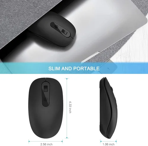 Vista 6 de Ratón inalámbrico tipo C, mouse inalámbrico USB C con receptor USB y tipo C, mouse ergonómico de computadora de modo dual para PC, laptop, MacBook