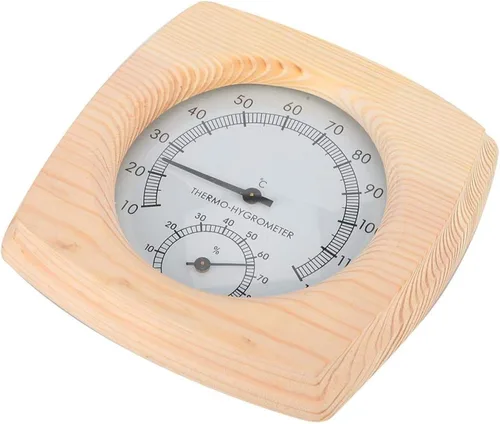 Vista 9 de Haofy Termómetro de sauna 2 en 1, termómetro digital higrómetro, higrómetro de madera para sala de vapor, medidor de temperatura
