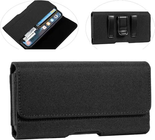 Funda de nailon con clip para cinturón para Samsung Galaxy S26+ S25 FE S25+ S24 FE S23 FE S21 FE/Plus, A35 A15 A55 A54, iPhone 15 14 13 12 Pro Max