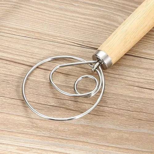 Vista 9 de Batidor de masa danesa para hacer pan, herramientas de acero inoxidable, gancho de masa danesa para pan, batidor de masa de pan de mano, batidor