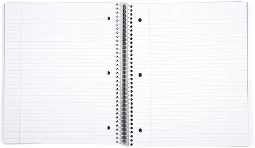 Vista 2 de Mintra Office Cuadernos en espiral duraderos, 5 materias (negro, con rayas universitarias, 1 unidad)