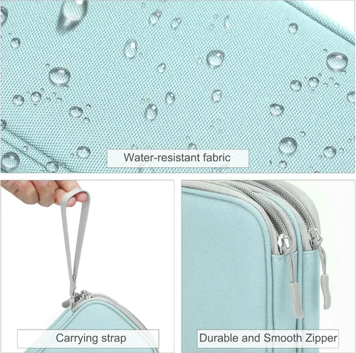 Vista 11 de FYY Organizador para accesorios electrónicos, para viajes, para cables, celular y cargadores, estuche portátil, impermeable, doble capa, bolsa