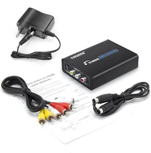 Vista 7 de Convertidor RCA Svideo a HDMI con cables AV + S-Video, RCA compuesto CVBS AV o Svideo + entrada de audio R/L a salida HDTV Convertidor de lujo