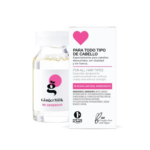 Vista 2 de Ampollas nutritivas para el cabello con leche de jengibre con proteínas, 6