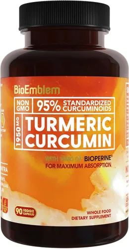 Vista 8 de BioEmblem Curcumina de cúrcuma con cúrcuma clínicamente estudiada TurmiPure Suplemento de curcumina de cúrcuma con BioPerine