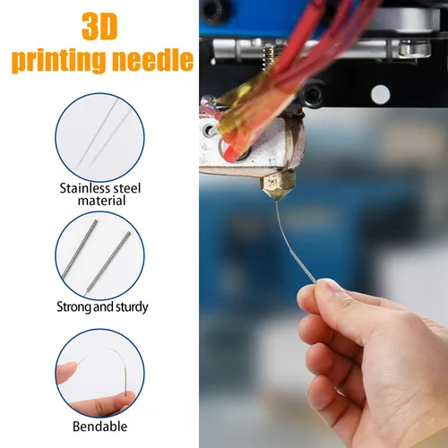 Vista 6 de Kit de limpieza de boquillas de impresora 3D, agujas de limpieza de boquillas de acero inoxidable, kit de herramientas de impresora 3D, limpiador