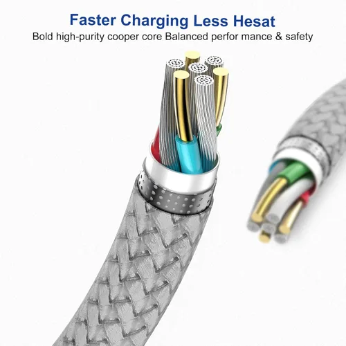 Vista 6 de Cable USB C a USB A, extra largo, paquete de 3 cables de carga rápida tipo C 3A de 10 pies para iPhone 16/15 Pro Max, Samsung Galaxy S22 S21 S20 S10