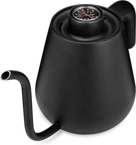 Vista 3 de Soma Hervidor de café y té con cuello de cisne de acero inoxidable, negro, 1 litro, estufa