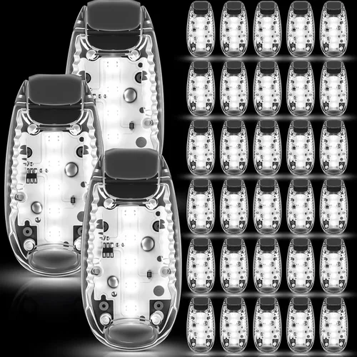 Vista 10 de Copkim 30/60/100 piezas de luz LED para correr nocturna de alta visibilidad, accesorios de seguridad con clip en luz estroboscópica intermitente