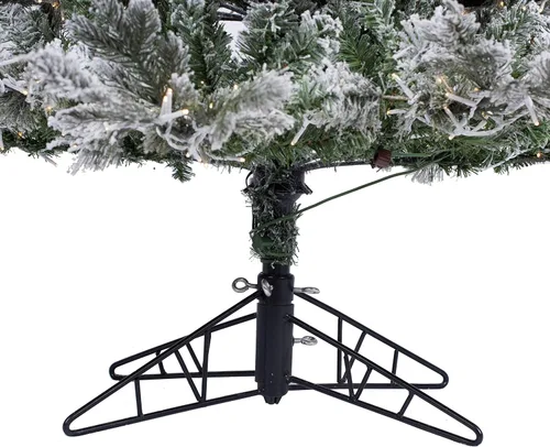 Vista 6 de Vickerman Kiana - Árbol de Navidad artificial preiluminado delgado de 9 x 51 pulgadas, blanco cálido, gran angular de bajo voltaje, luces LED
