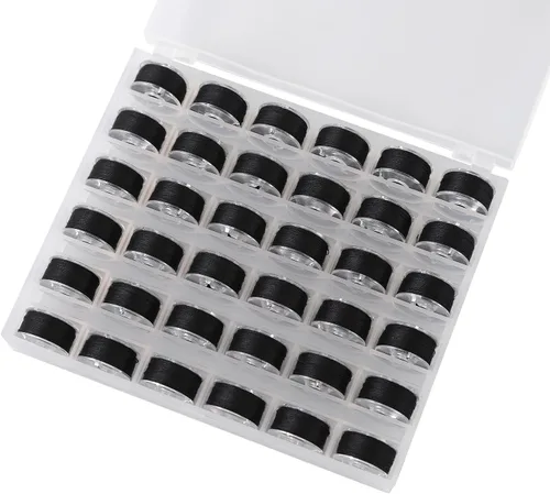 Vista 2 de 36 bobinas e hilos de coser con estuche de bobina, bobinas de plástico Sa156 con estuche para hermano, hermano, cantante, accesorios para máquinas