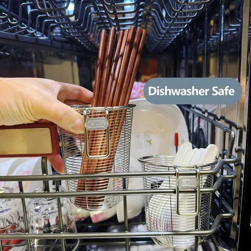 Vista 6 de Escurridor de platos, cesta de drenaje de cocina de acero inoxidable, estante compacto para secar utensilios de lavavajillas, accesorio para colgar