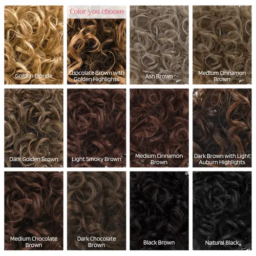 Vista 7 de HOOJIH Moño de pelo rizado, moño desordenado, pieza de pelo elástico con cordón grande, extensión completa, extensión corta de cola de caballo