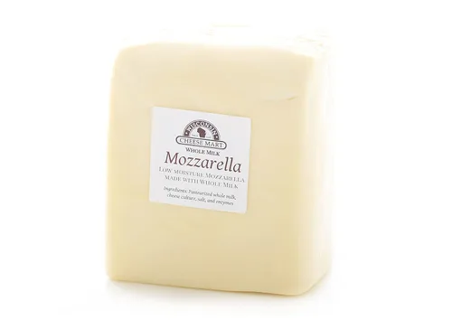 Queso mozzarella de leche entera, baja humedad, pan de 3 libras, cremoso, elástico y derretido, auténtico queso mozzarella Wisconsin | Perfecto para