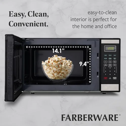 Vista 5 de Farberware - Horno microondas de encimera de 1.1 pies cúbicos – 1000 vatios de potencia, configuraciones de cocción automática, descongelación