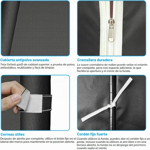 Vista 9 de E13C Pro - Sistema organizador de armario resistente, estantes de ropa independientes para colgar ropa, perchero ajustable de 75 pulgadas de ancho x