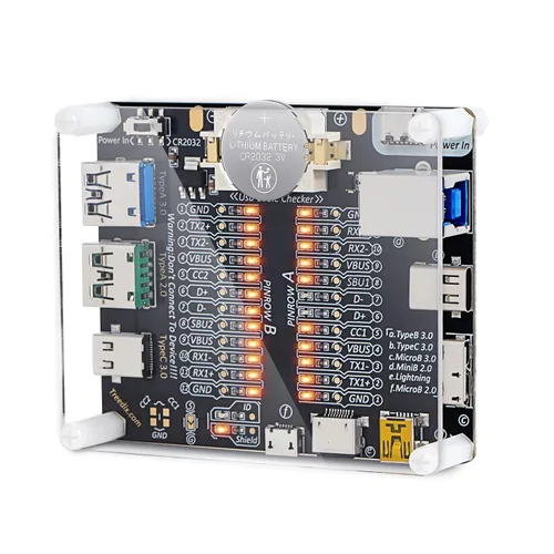 Tablero de prueba de cable USB Treedix con estuche de acrílico, comprobador de cable USB, cable de datos con carga, línea de datos de prueba, tipo
