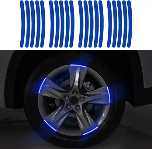 20 piezas de calcomanías reflectantes decorativas para ruedas de coche, cinta adhesiva de advertencia de seguridad nocturna, calcomanías