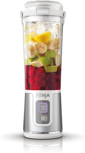 Ninja BC151WH Blast - Licuadora portátil, inalámbrica, recipiente de 18 onzas, licuadora personal para batidos y batidos, sin BPA, tapa a prueba de