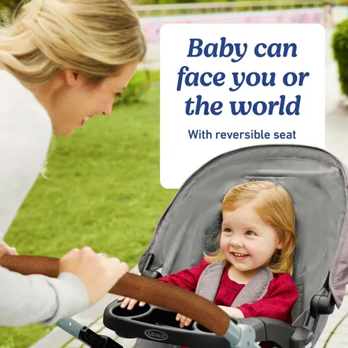 Vista 5 de Graco Modes Closer Sistema de viaje con asiento para auto SnugRide 35 Lite LX & Slide2Me de altura ajustable, reversible, ligero, plegado de un
